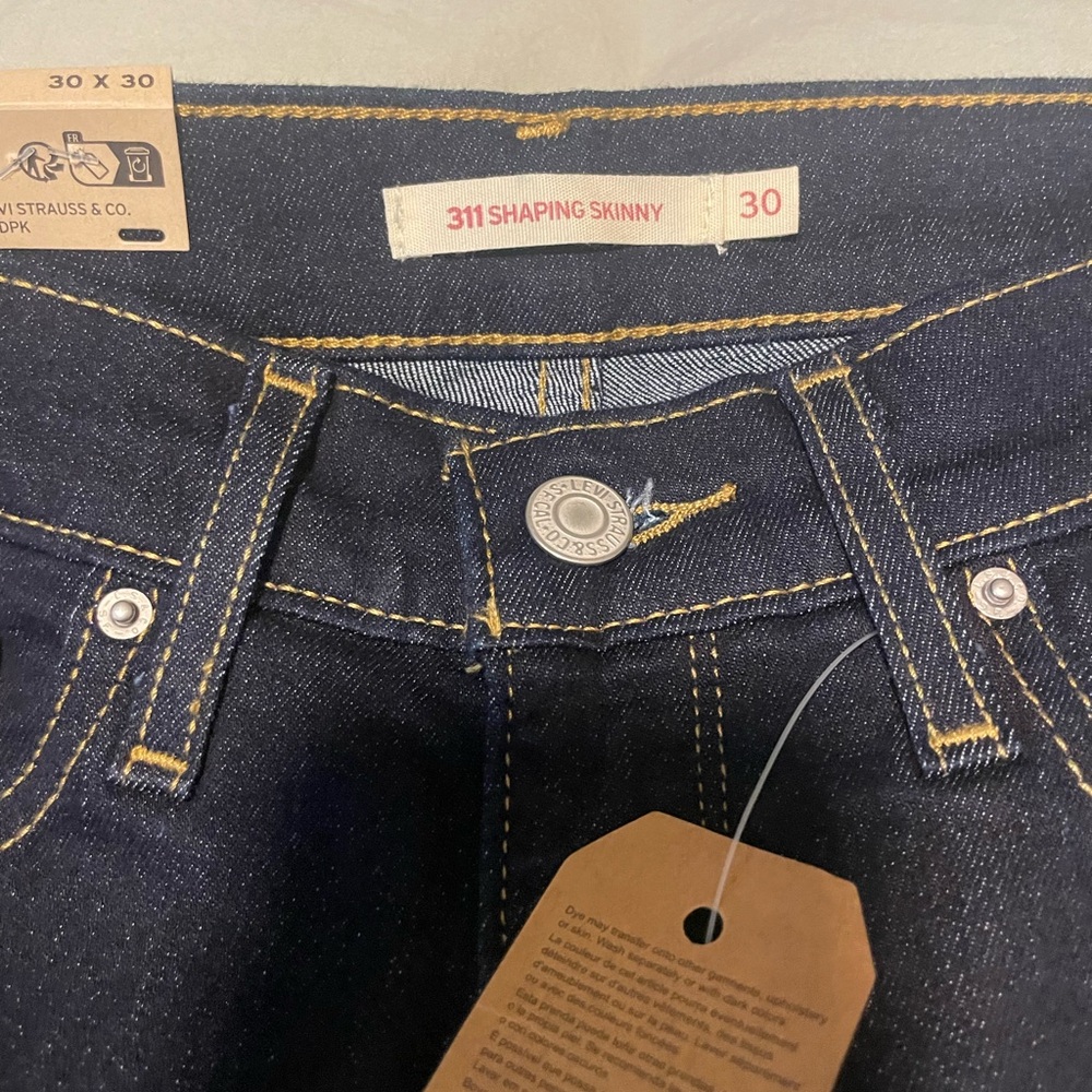 Levi's 311 Shaping Skinny Jeans — Dark Indigo with Gold Stitching - Picture 2 of 5